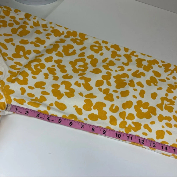 Mother Jeans Womens 30 Yellow White Floral Leopard Curbside Heel Raw Hem - Picture 11 of 15